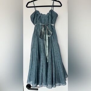 Elegant Blue Midi Dress
